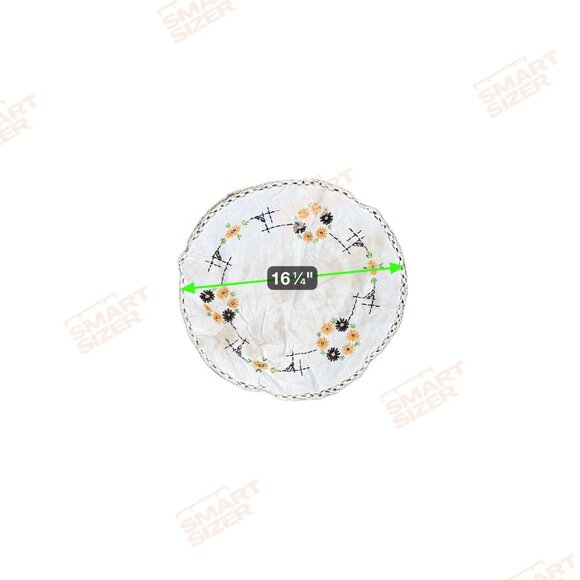 Vintage 16.25" Round Embroidered Daisy Linen Tablecloth With Floral Design READ - Picture 5 of 5